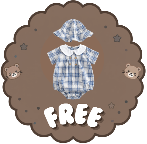 Bluffeli™ Little Bloom — Blue Hooded Doll Romper